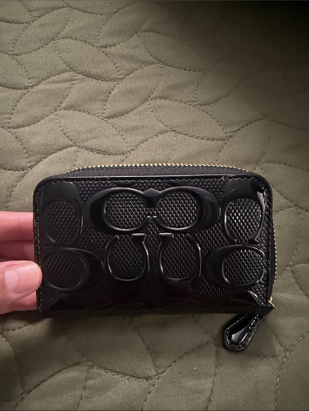 Coach Patent Leather Zip Card Case